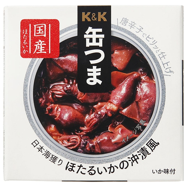 【送料無料・メーカー/問屋直送品・代引不可】国分 K&K 缶つま 日本海獲り ほたるいかの沖漬風 70g×12個入×(2ケース)
