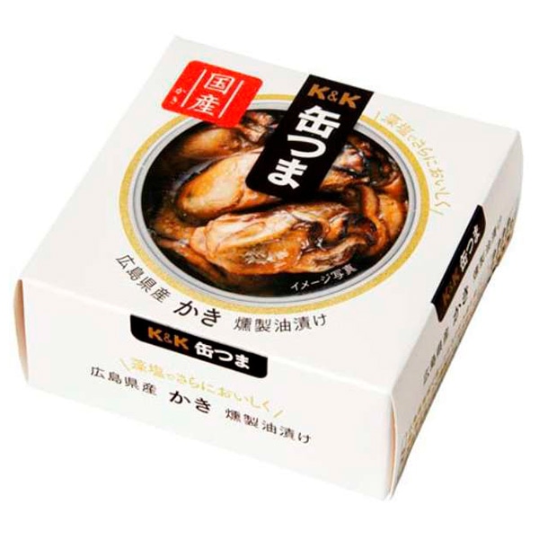 【送料無料・メーカー/問屋直送品・代引不可】国分 K&K 缶つま 広島県産 かき燻製油漬け 60g×6個入