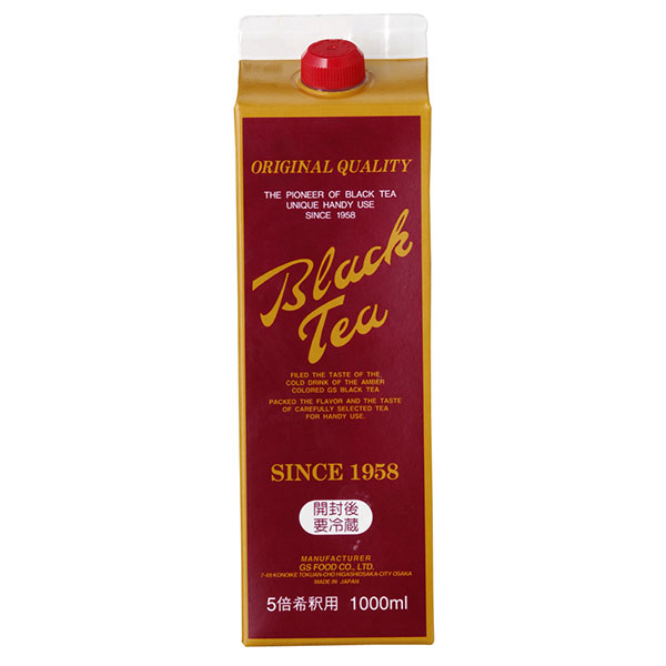 ジーエスフード GS ブラックティーL 加糖 1000ml紙パック×12本入