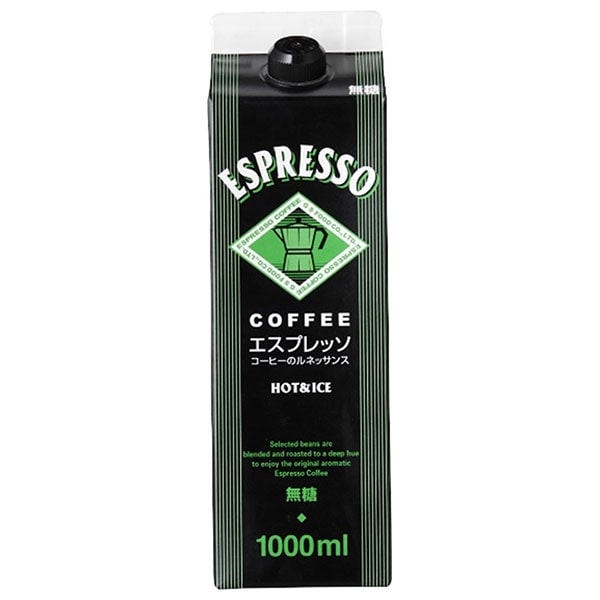 ジーエスフード GS エスプレッソコーヒー 無糖 1000ml紙パック×12本入