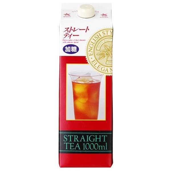 ジーエスフード GS ストレートティー 加糖 1000ml紙パック×12本入×(2ケース)