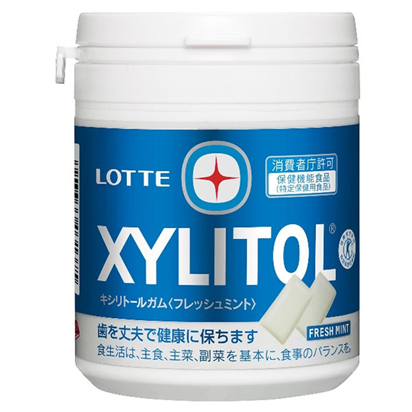 ロッテ キシリトール ガム フレッシュミント ファミリーボトル【特定保健用食品 特保】 133g×6個入×(2ケース)