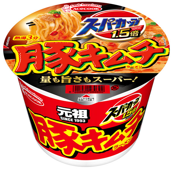 エースコック スーパーカップ1.5倍 豚キムチラーメン 107g×12個入