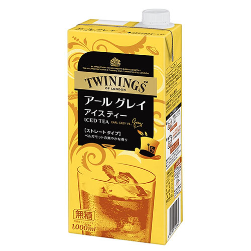 片岡物産 トワイニング アイスティー アールグレイ(無糖) 1000ml紙パック×6本入
