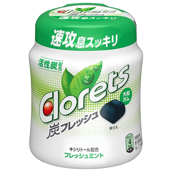 モンデリーズ・ジャパン クロレッツ 炭フレッシュ フレッシュミントボトルR(粒ガム) 112g×6個入×(2ケース)