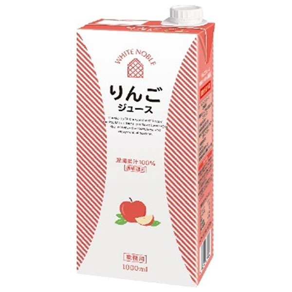 三井農林 ホワイトノーブル りんごジュース 1000ml紙パック×6本入