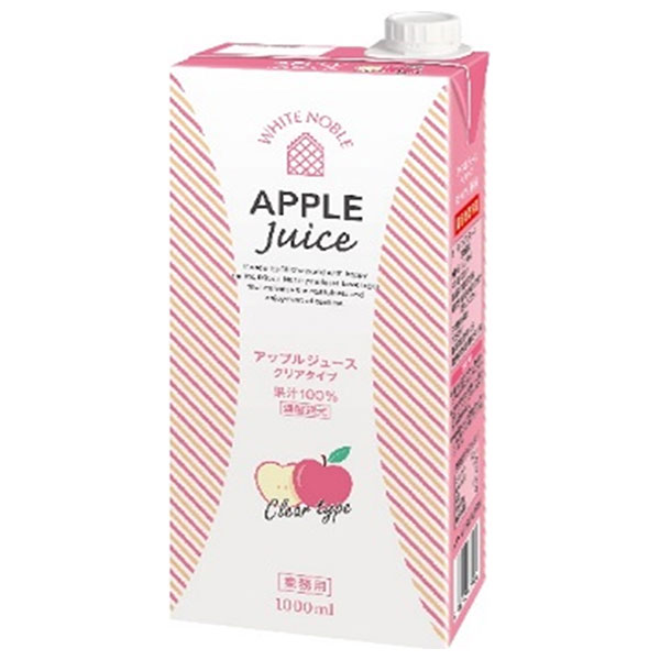 三井農林 ホワイトノーブル アップルジュース(クリアタイプ) 1000ml紙パック×6本入×(2ケース)