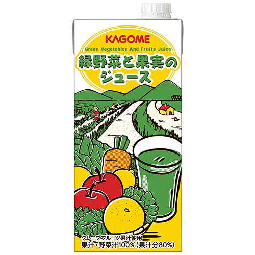 カゴメ 緑野菜と果実のジュース(ホテルレストラン用) 1L紙パック×6本入