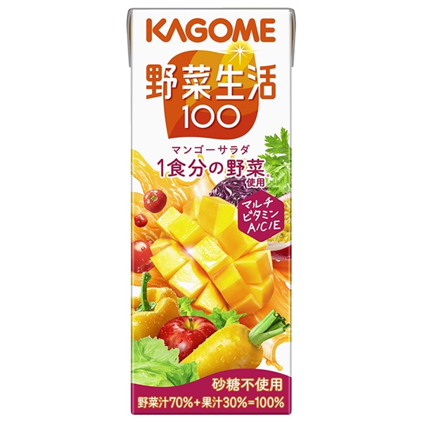 カゴメ 野菜生活100 マンゴーサラダ 200ml紙パック×24本入