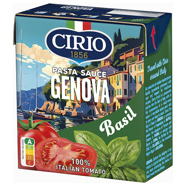 モンテ物産 チリオ パスタソース ジェノヴァ トマト&バジル 340g紙パック×12個入×(2ケース)