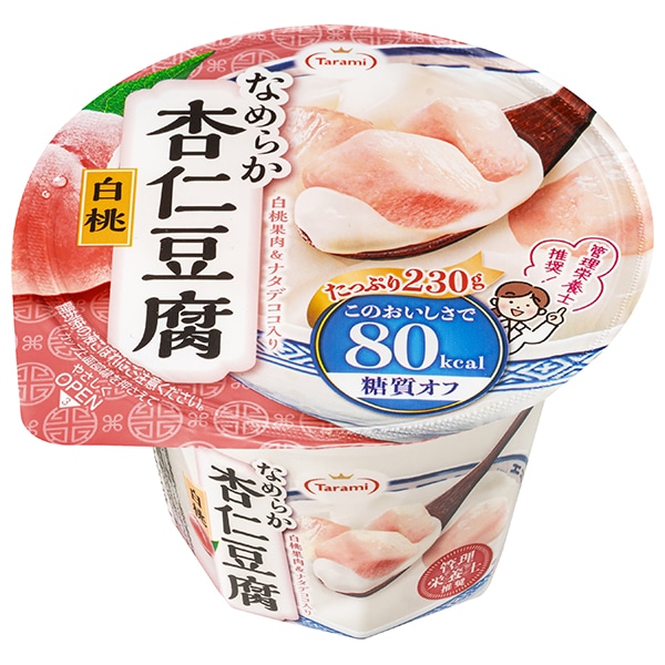 たらみ Tarami なめらか杏仁豆腐 白桃 80kcal 230g×24(6×4)個入×(2ケース)
