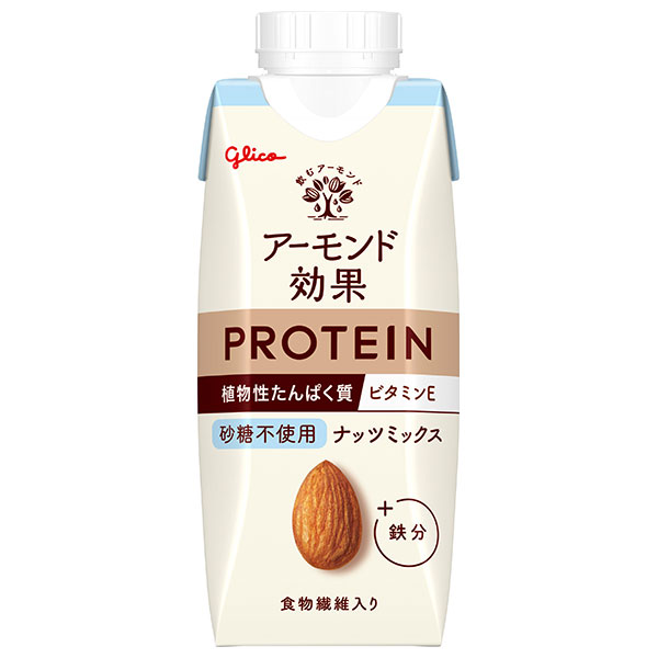 グリコ乳業 アーモンド効果 プロテイン ナッツミックス 砂糖不使用 250g紙パック×12本入