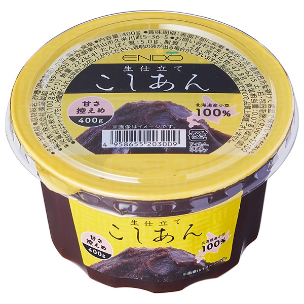 遠藤製餡 生仕立て こしあん カップ 400g×18(6×3)個入×(2ケース)