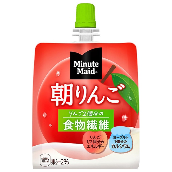コカコーラ ミニッツメイド 朝リンゴ 180gパウチ×24本入