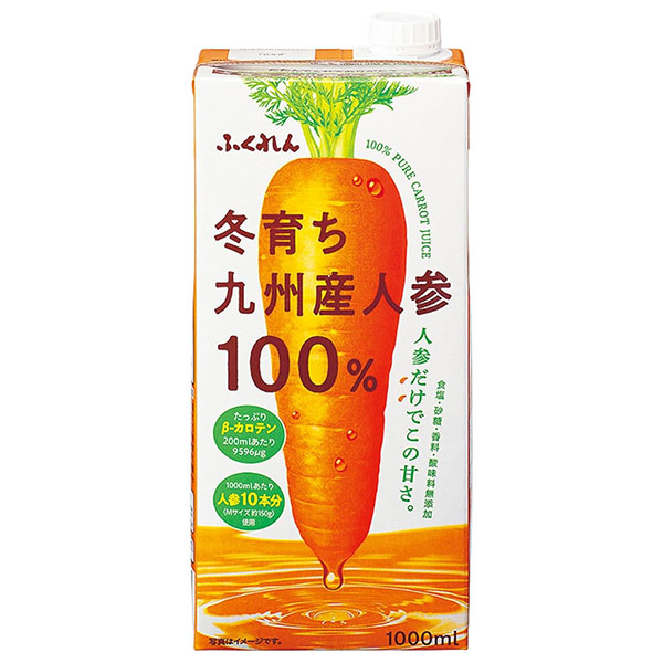 ふくれん 冬育ち九州産人参 100%ジュース 1000ml紙パック×12(6×2)本入×(2ケース)