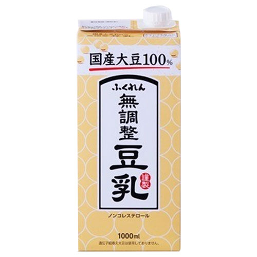 ふくれん 国産大豆100% 成分無調整豆乳 1000ml紙パック×12(6×2)本入×(2ケース)