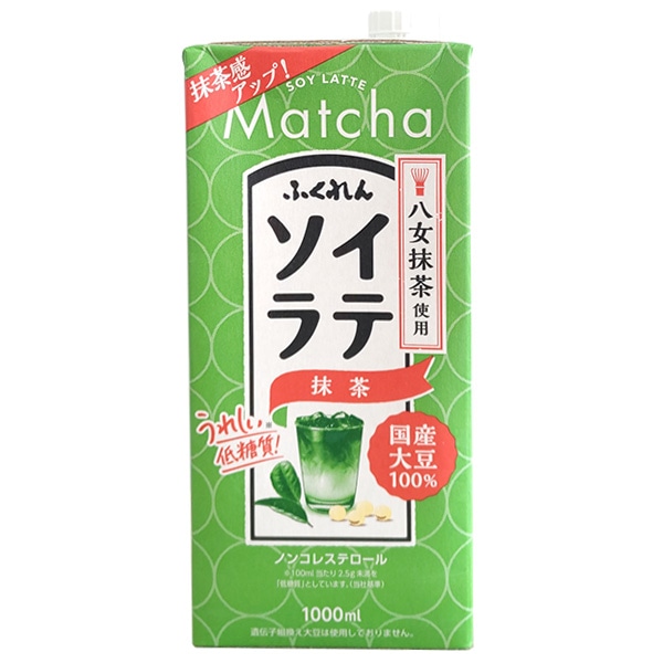 ふくれん 国産大豆100% ソイラテ抹茶 1000ml紙パック×6本入×(2ケース)