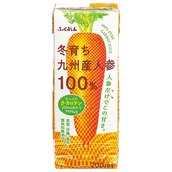 ふくれん 冬育ち九州産人参100%ジュース 200ml紙パック×24本入
