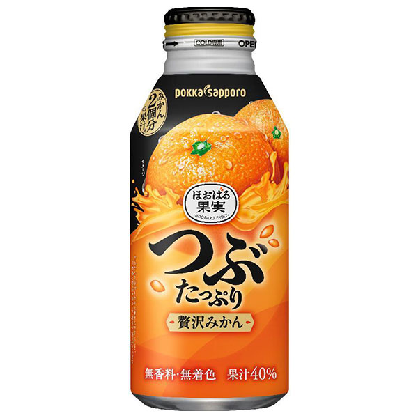 ポッカサッポロ つぶたっぷり贅沢みかん 400gボトル缶×24本入