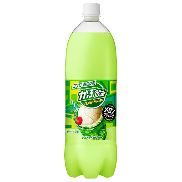 ポッカサッポロ がぶ飲み メロンクリームソーダ 1.5Lペットボトル×8本入