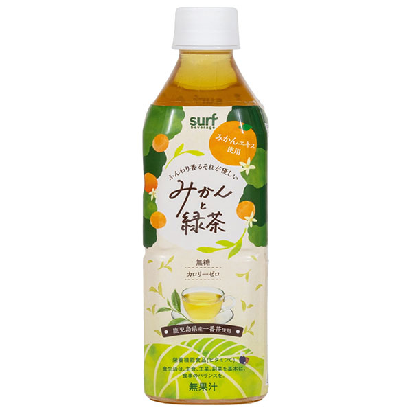 【賞味期限2026.01.11かそれ以降】サーフビバレッジ みかんと緑茶 500mlペットボトル×24本入