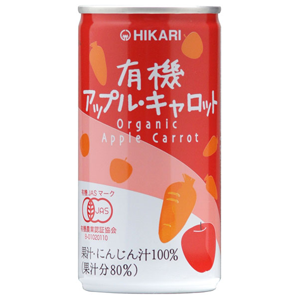 光食品 有機アップル・キャロット 190g缶×30本入×(2ケース)