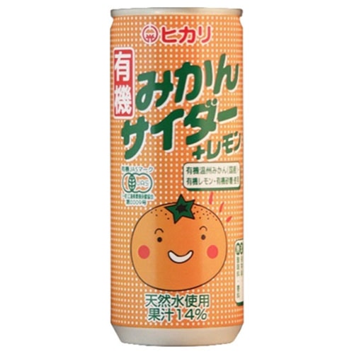 光食品 有機みかんサイダー+レモン 250ml缶×30本入×(2ケース)