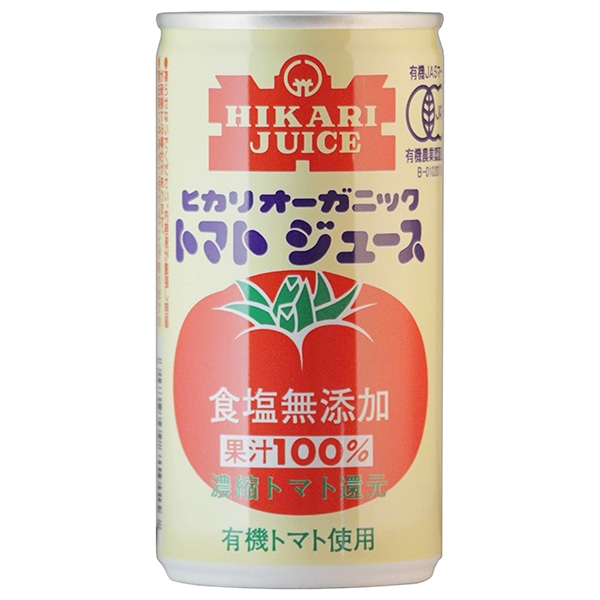 光食品 オーガニックトマトジュース 食塩無添加 190g缶×30本入×(2ケース)