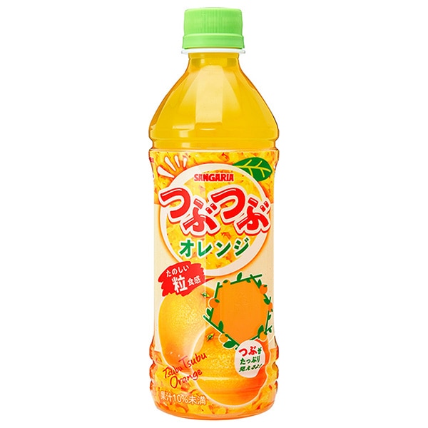 サンガリア つぶつぶオレンジ 500mlペットボトル×24本入×(2ケース)