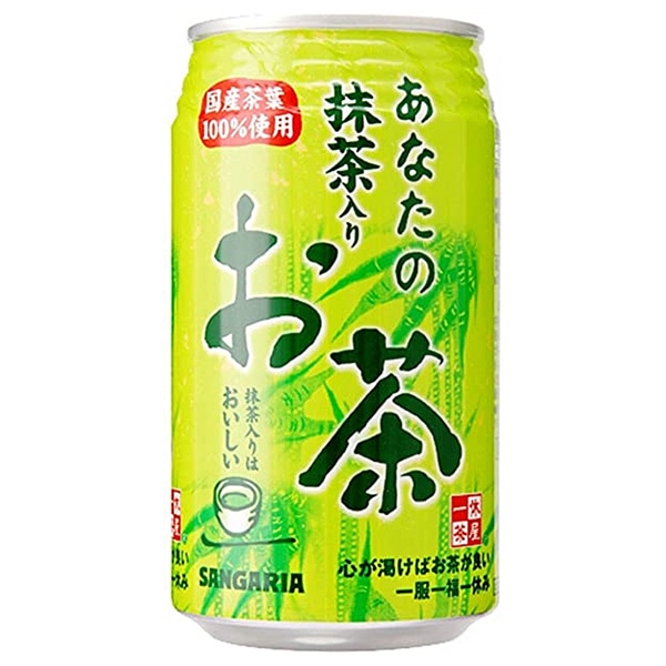 サンガリア 一休茶屋 あなたの抹茶入りお茶 340g缶×24本入