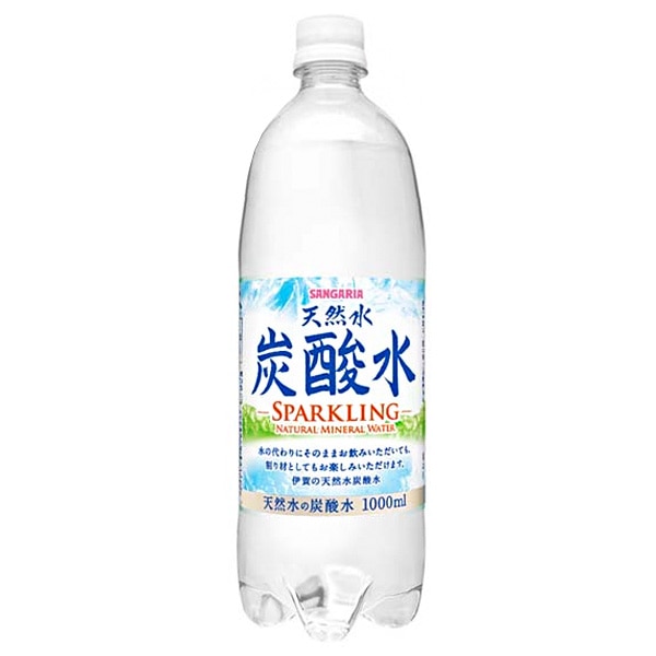 サンガリア 伊賀の天然水 炭酸水 1Lペットボトル×12本入
