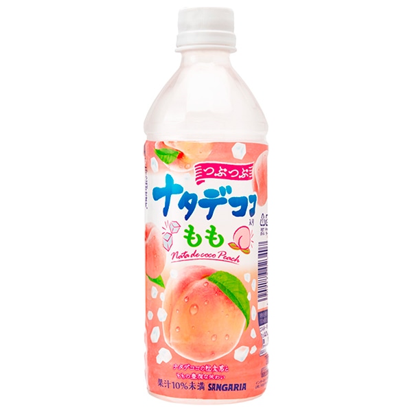 サンガリア つぶつぶナタデココ入り もも 500mlペットボトル×24本入×(2ケース)