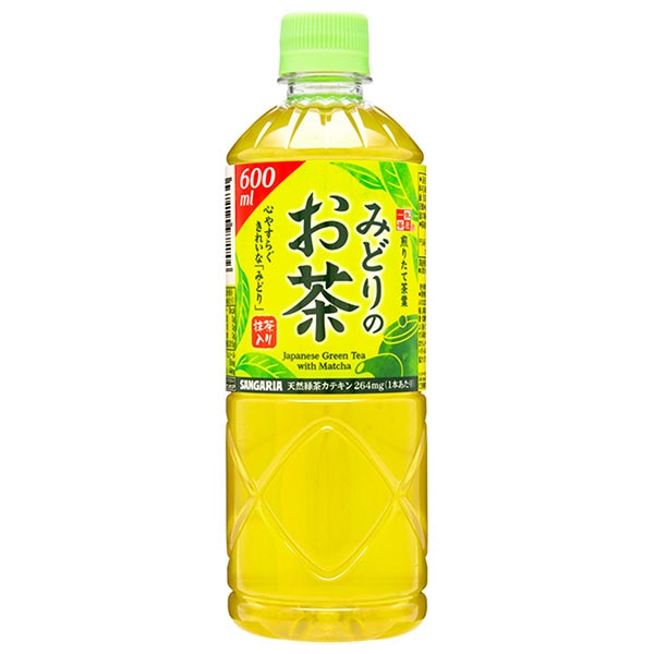 サンガリア みどりのお茶 600mlペットボトル×24本入