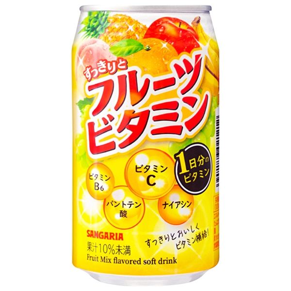 サンガリア すっきりとフルーツビタミン 340g缶×24本入×(2ケース)