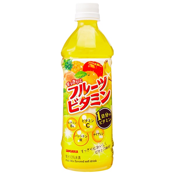 サンガリア すっきりとフルーツビタミン 500mlペットボトル×24本入