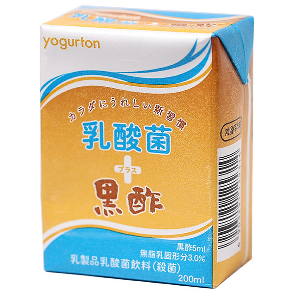 ヨーグルトン乳業 乳酸菌プラス黒酢 200ml紙パック×16本入×(2ケース)