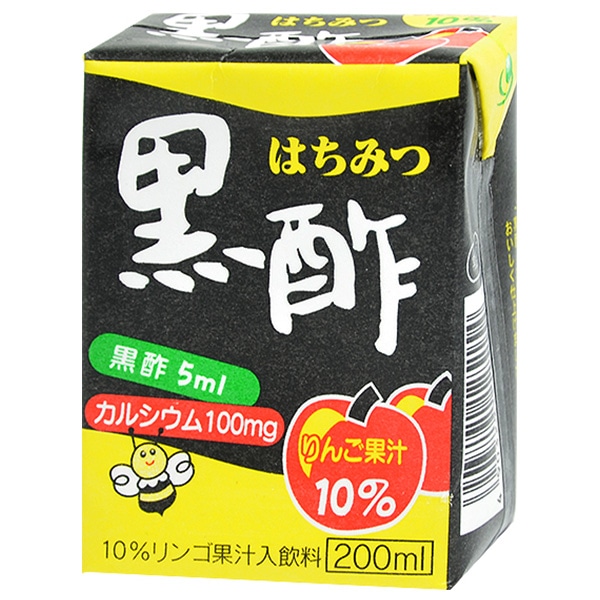 ヨーグルトン乳業 はちみつ黒酢 200ml紙パック×16本入