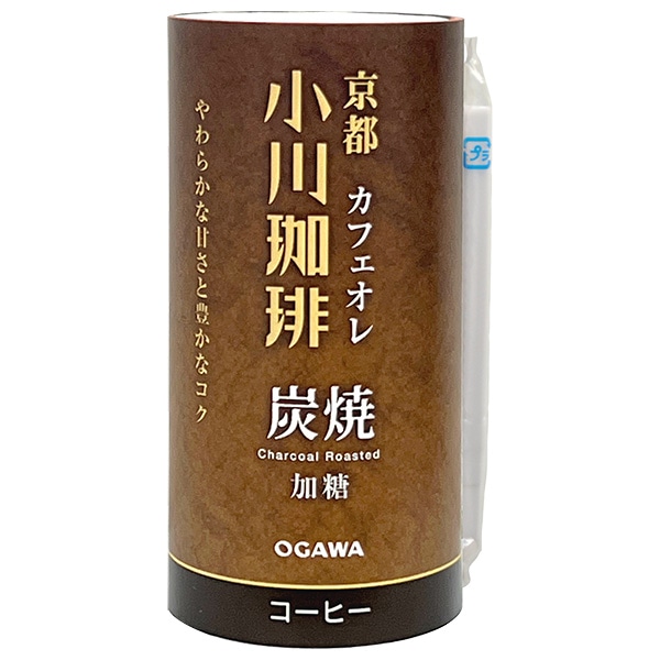 小川珈琲 京都 小川珈琲 炭焼珈琲 カフェオレ 加糖 195gカート缶×15本入