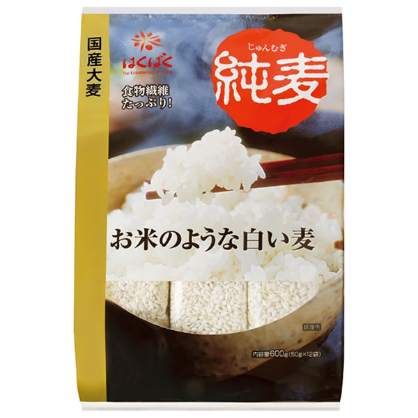 はくばく 純麦 スタンドパック 600g(50g×12袋)×6袋入