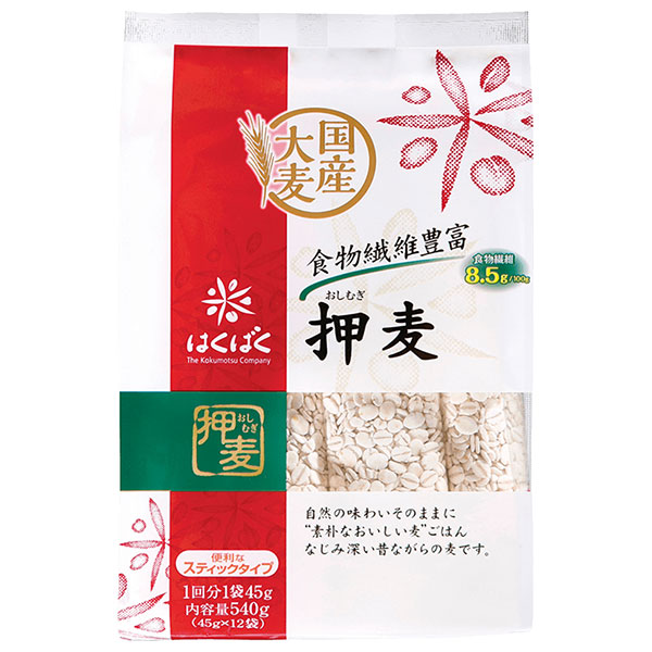 はくばく 押麦 スタンドパック 540g(45g×12袋)×6袋入