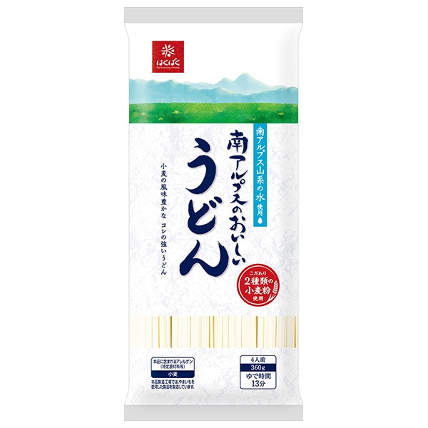 はくばく 南アルプスのおいしいうどん 360g×12袋入