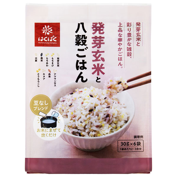 はくばく 発芽玄米と八穀ごはん 180g(30g×6)×6袋入×(2ケース)