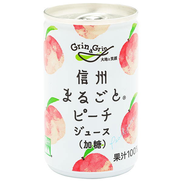 長野興農 信州まるごとピーチジュース(加糖) 160g缶×20本入