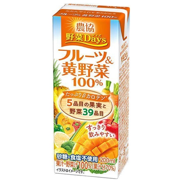 雪印メグミルク 農協 野菜Days フルーツ&黄野菜100% 200ml紙パック×18本入 メーカー 問屋直送