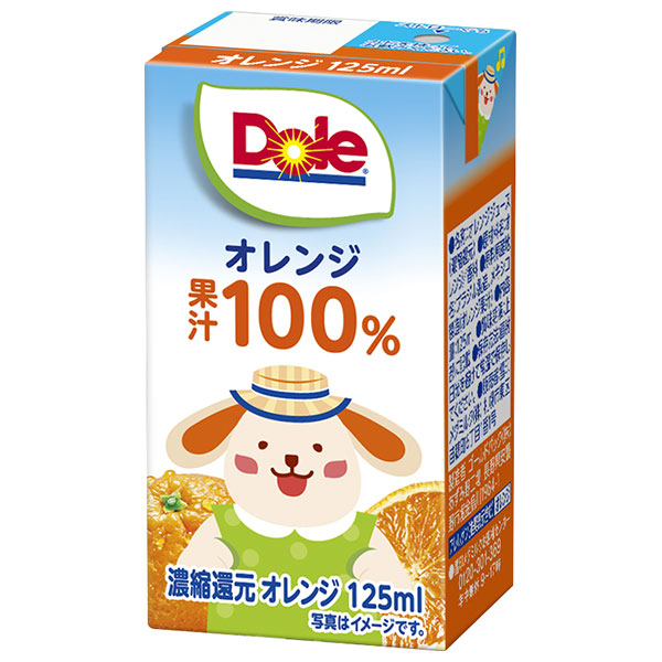 雪印メグミルク Dole(ドール) オレンジ 100% 125ml紙パック×18本入×(2ケース)