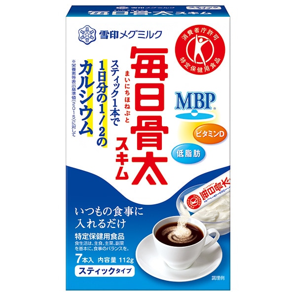 雪印メグミルク 毎日骨太スキム スティックタイプ【特定保健用食品 特保】 (16g×7本)×12箱入