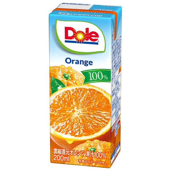 雪印メグミルク Dole(ドール) オレンジ100% 200ml紙パック×18本入