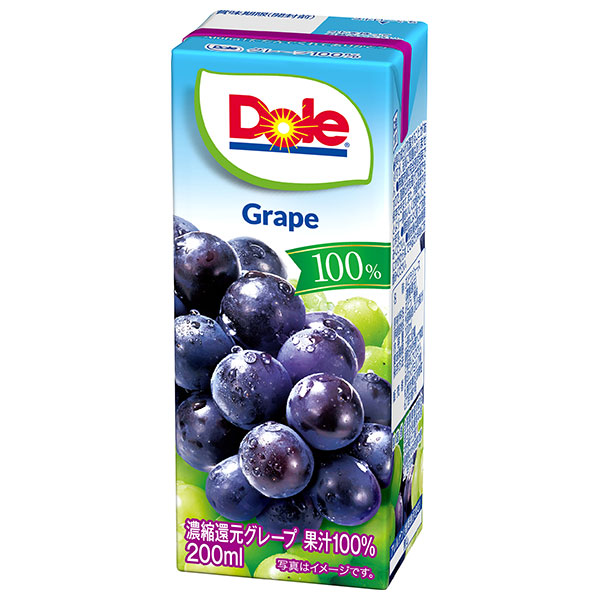 雪印メグミルク Dole(ドール) グレープ 100% 200ml紙パック×18本入×(2ケース)
