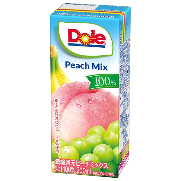雪印メグミルク Dole(ドール) ピーチミックス 100% 200ml紙パック×18本入
