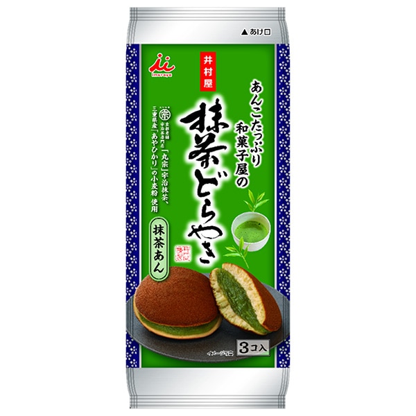 井村屋 あんこたっぷり和菓子屋の抹茶どら焼 3個×12袋入